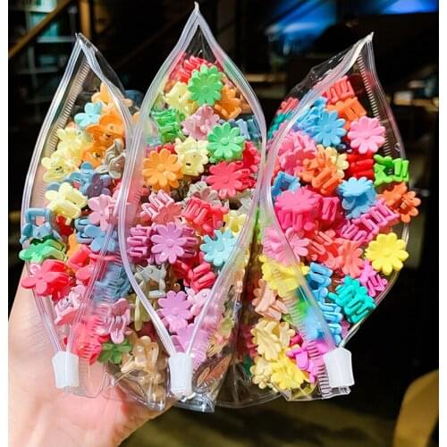 50pcs childrens rabbit flower stars hair clip cute and pretty female baby mini elegant style small clip jewelry