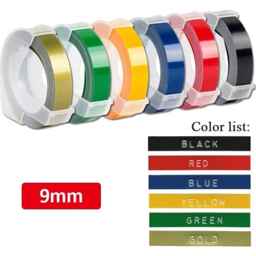 6 rolls Multicolor For 9mm DYMO 3D Embossing Refill Tape for DYMO 12965 1610 1880 1540 MOTEX E101 E202 DYMO junior