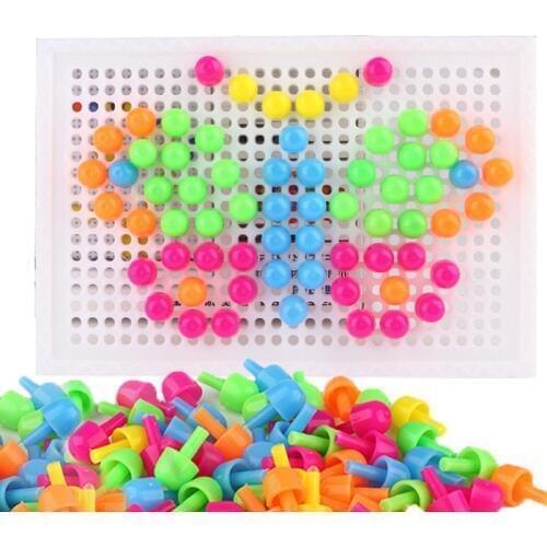 67 Pcs Mushroom Nail Kit Puzzle Games Toys Intellectual 3D Mosaic Picture Puzzle Toy Children Composite Educational Toys