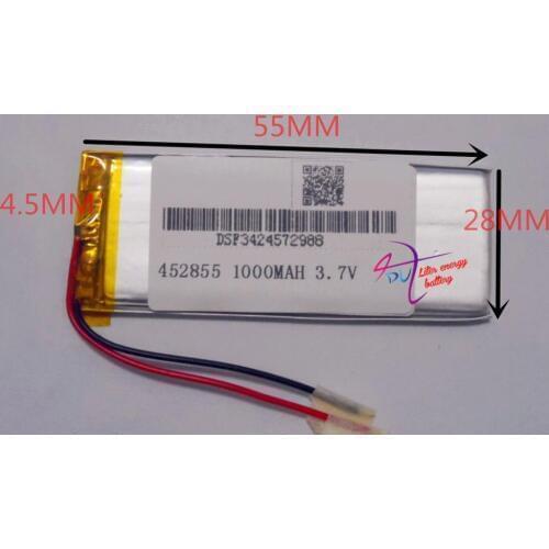 The tablet battery 3.7V,1000mAH,[452855] PLIB; polymer lithium ion / Li-ion battery for dvr,GPS,mp3,mp4,cell phone