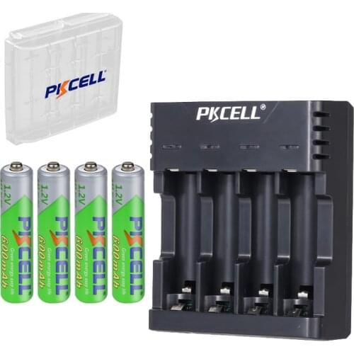 2/4/8/20pc PKCELL AAA 1.2v NIMH Rechargeable Battery 600mah Low Self-discharge Batteries with Battery Charger for Digital Camera