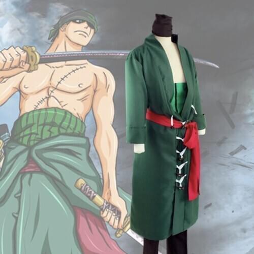 Anime One Piece Cosplay Costumes Two Years Later Zoro Roronoa Cosplay Costume Halloween Party Pirate Hunter Marimo Cosplay