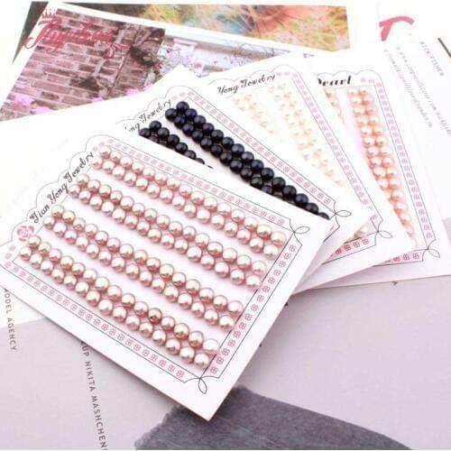5mm White Pink Black Purple Half Hole Natural Freshwater Pearl Beads 5 Pair For DIY Women Earring Rings Fashion Jewelry Making