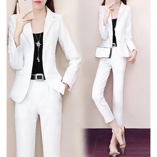 Business wear fashion suit two-piece spring new fashion temperament slim suit suit female British wind two piece sets