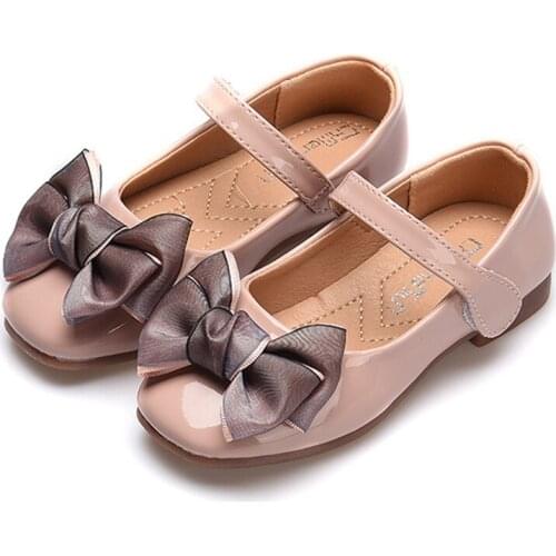 Kids Shoes Princess Shoes Red Pink Black Sandals Children PU Leather Party Dress Flat Shoes Girls Sandals Baby Casual Sneakers