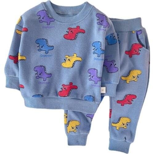 New Autumn Baby Girls Cartoon Clothes Children T-Shirt Pants 2Pcs/Sets Spring Kids Cotton Tracksuit Toddler Casual Boy Clothing