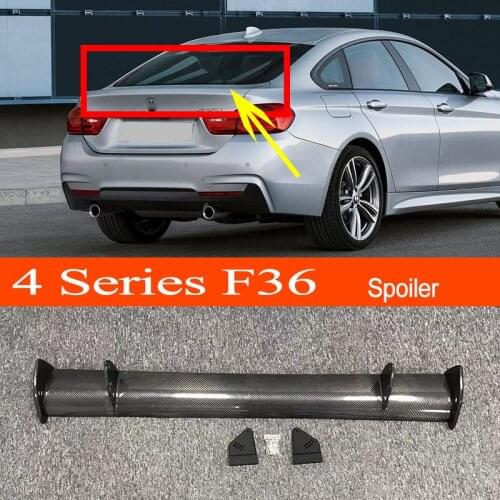 F36 Real Carbon Fiber GT-style Car-styling Sporty Rear Trunk Wing Spoiler for BMW 4 Series F36 Gran Coupe 2014