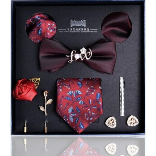 Tie Mens Business Administration Occupation 8-piece Gift Box Suit Boyfriend Elder Birthday Gift New 7cm Jacquard