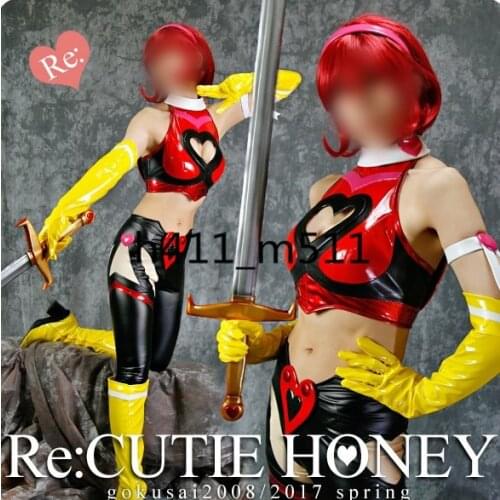 Halloween Party Cosplay costume Cartoon Anime Re Cutie Honey Cosplay Costume(Send shoe size to me!)