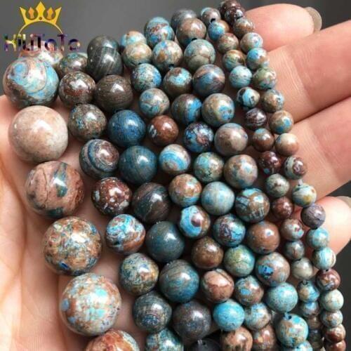 Natural Blue Crazy Lace Agates Round Loose Beads For DIY Making Bracelet Necklace Jewelry Accessories 15'' Strands 4/6/8/10/12mm