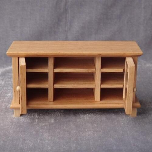 1/12 Doll House Miniature Wooden TV Cabinet Living Room Furniture Accessories DIY Building Model Toys For Children Gift New