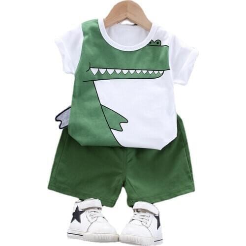 Summer Children Fashion Clothes Baby Boys Girls Cartoon T Shirt Shorts 2Pcs/sets Kids Infant Tracksuit Toddler Casual Sportswear