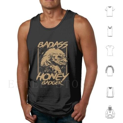 Animal Honey Badger Tank Tops Vest Cotton Honey Badger Badger Marten Animal Animals Asia Africa Nocturnal Desert Forest