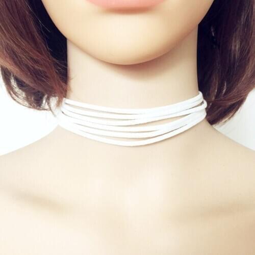 Fashion Jewelry Black Leather Punk Bowknot Necklace Gift for Girls Ladies Necklace