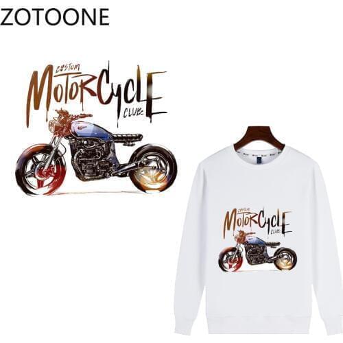 ZOTOONE Motorcycle Patches Iron on Transfer Motor Rider Patches for T-shirt Cool Adult Clothing DIY Thermo Stickers on Clothes I