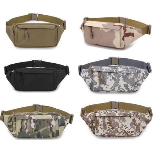 Men Fanny Pack Chest Shoulder Bag with 3 Pockets Nylon Minitary Waist Bag 20CA
