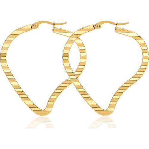 Wholesale Jewelry -- Titanium steel Irregular Circle Rope Hoop Earrings Jewelry For Women Fashion 30 / 40 / 50 mm