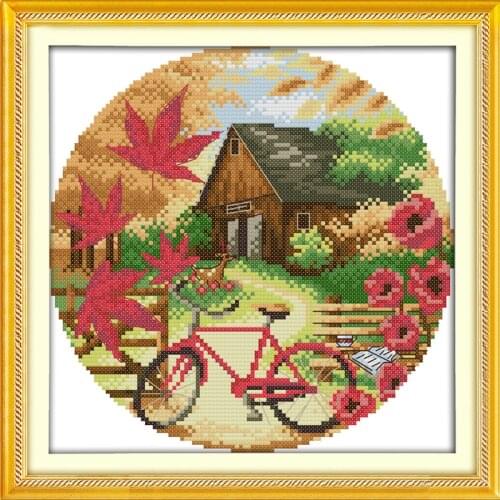 The Autumn scenery Counted Cross Stitch 11CT 14CT Cross Stitch landscape Cross Stitch Kits for Embroidery Home Decor Needlework