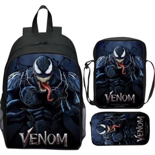 Disney Cartoon Children School Bags For Boys Venom Teenagers School Backpacks Kids Schoolbags Backpack 3Pcs/set Mochilas