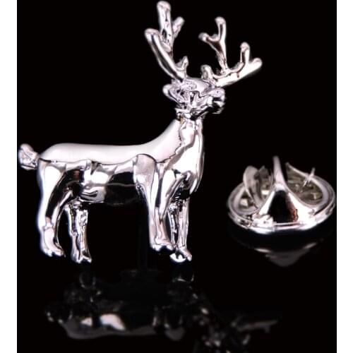 Silvery Available Cute Small Deer Brooches for Women Bucks Sika Deer Animal Brooch Pin Coat Accessories Kids Gift