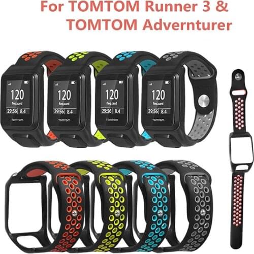 Replacement Breathable Bracelet Watch Strap Silicone Wrist Band for Tomtom Runner 3/Adventurer/Golfer 2/Runner 2 Cardio/Spark