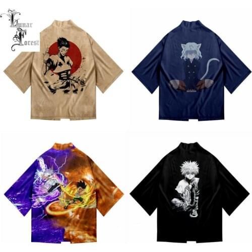 Anime Hunter X Hunter Japanese Kimono Women Men Haori Yukata Cosplay Summer Kimono Cool Short Sleeve cardigan