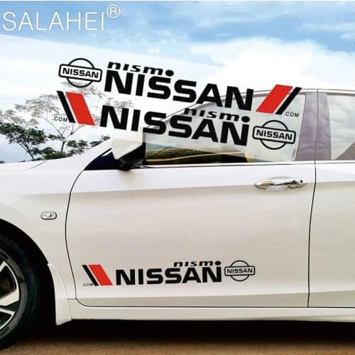 2pcs Car Door Side Stickers Styling Body Decoration Decals Film For Nissan Nismo X-trail Almera Qashqai Tiida Teana Accessories