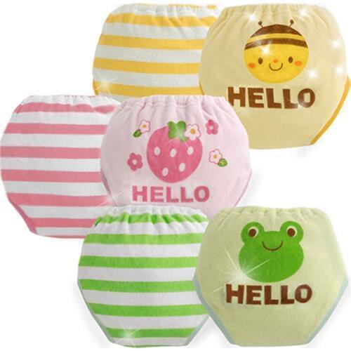 2pcs/lot 6 Layers Reusable Baby Training Shorts Infant Cloth Diapers Waterproof Babi Boy Girl Pee Learning Nappies Washable #008
