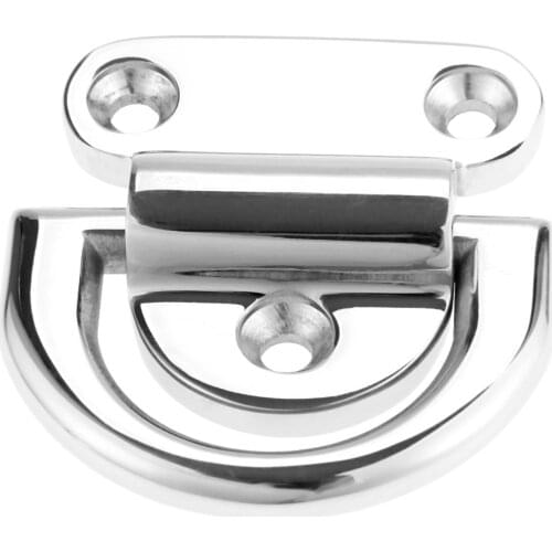 316 Stainless Steel Marine Boat Yacht Folding Pad Eye Deck Lashing Ring D-ring With Cleat Plate Boat Marine Hardware Accessories