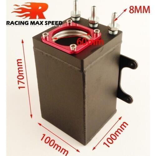 60mm racing external 044 fuel pump tank racing black Billet aluminium AN6 fitting oil catch can fuel surge tank oct-1115-bk