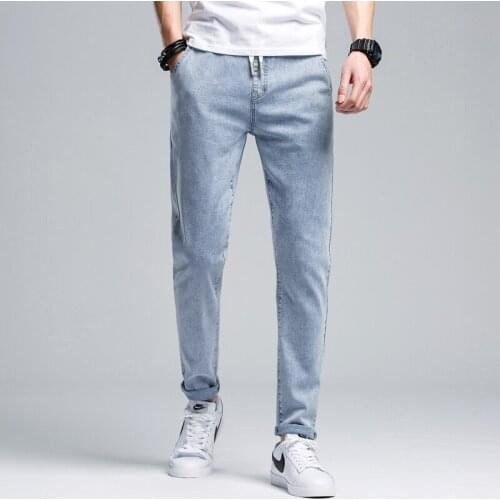 7XL 6XL 5XL Plus Size Mens Jeans Fashion Loose Harem Pants Streetwear Drawstring Elasticity Male Denim Trousers Spring Summer