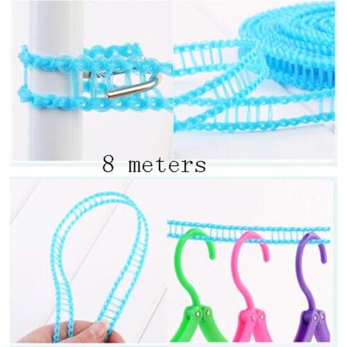 8m Portable Clothesline Dryer Laundry Travel Windproof Rope Drying Clothes Cleaning Supplies Clothes line Drying Rack