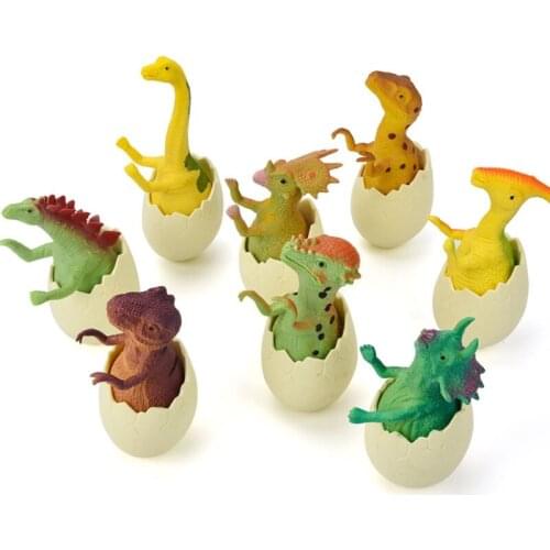 8Pcs Hot Intelligent Soft Plastic Jurassic Dinosaurs, Tyrannosaurus Raptor Triceratops Model Toy for Kids Party Supplies