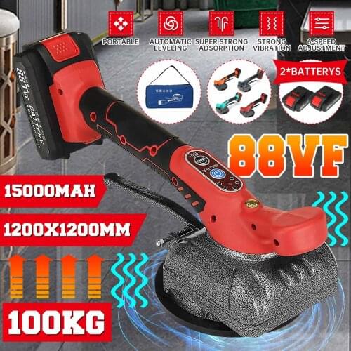 88VF 15000mAh Battery Ceramic Tile Tiler Tiling Machine High Power Vibrator Touch Button 60-120 Tiler Brick Laying Tool Vibratio
