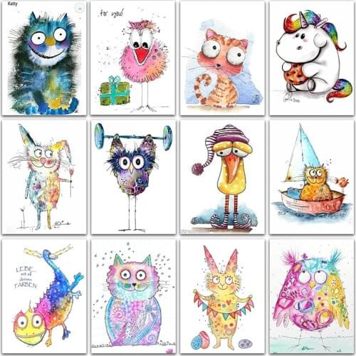 5D DIY Diamond Painting art animals unicorn Cat tiger Full Square&Round Diamond mosaic embroidery Cross stitch home decor Sale