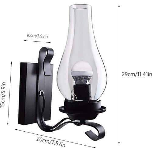 American Industrial Wind Antique Wall Lamp Retro Personality Simple Creative Restaurant Aisle Glass Wall Lamp Lighting Black