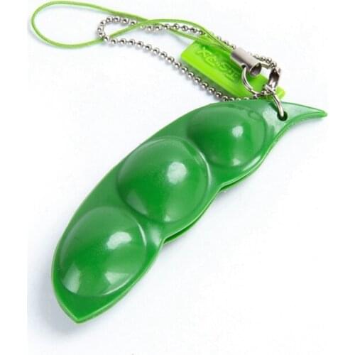Anti Stress Adult Toy Decompression Edamame Toys Squishy Squeeze Peas Beans Keychain Decompression Boys Xmas Gift