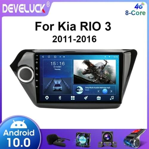 Develuck 2 Din Android 10 Car Radio For Kia RIO 3 2011 2012 2013 2014-2016 Multimedia Video Player Navigation GPS DSP Stereo DVD