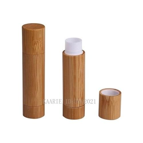 20pcs/lot 5ML Directly Filled Bamboo Wooden Lip Balm Tube,DIY Empty Lip Rouge Filler,Cosmetic Lipstick Sub Container,Makeup Tool