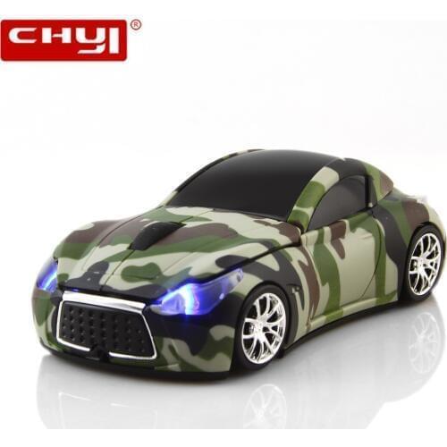 CHYI Wireless Infiniti Sports Car Shape Mouse 2.4Ghz USB Computer Gaming Optical With LED Flashing Light 112*55*36 MM