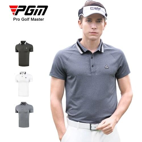 PGM 2020 summer new golf short-sleeved mens T-shirt Breathable Quick Dry Slim Golf Sportswear Men Golf Clothing tops