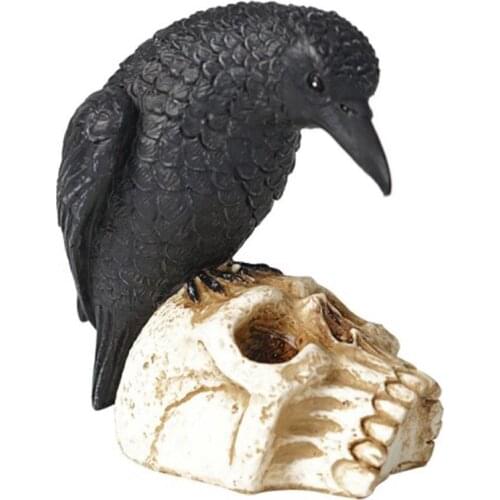 Halloween Black Crow Realistic Skeleton Crow Ornament Hunted House Prop For Party Decoration Halloween Decoration Navidad Natal