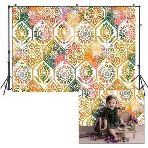 HUAYI Photo Background Newborns Baby Child Photography Backdrops Customize Studio Graffiti Damask Wall Photoshoot Backdrop US248