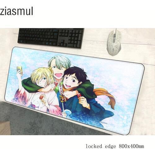 Yuri on ice mouse pad 800x400x2mm mats xl Computer mouse mat gaming accessories Adorable large mousepad keyboard games pc gamer