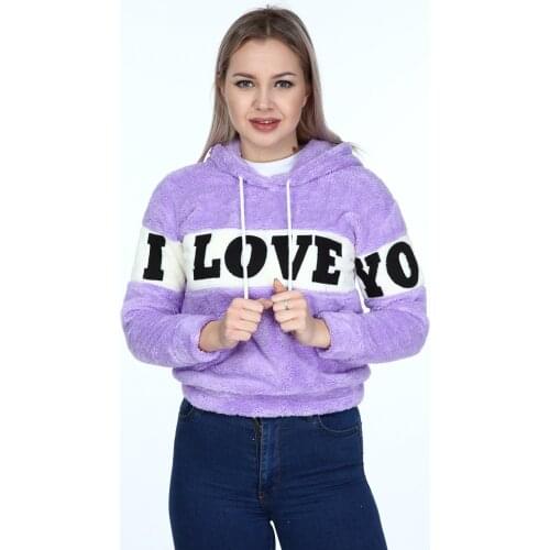 MANGA Womens Love Written Plush Sweat