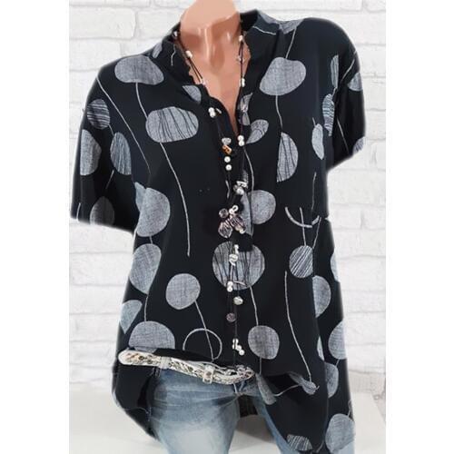 Fashion new polka dot shirt casual loose large size shirt woman wild elegant ladies shirt