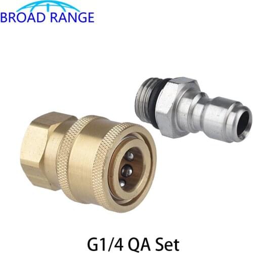 High Pressure Washer Brass G1/4 Quick Connector Set with M14 Thread Metal Lance Gun Snow Foam Lance Joint Car Washer Accessory