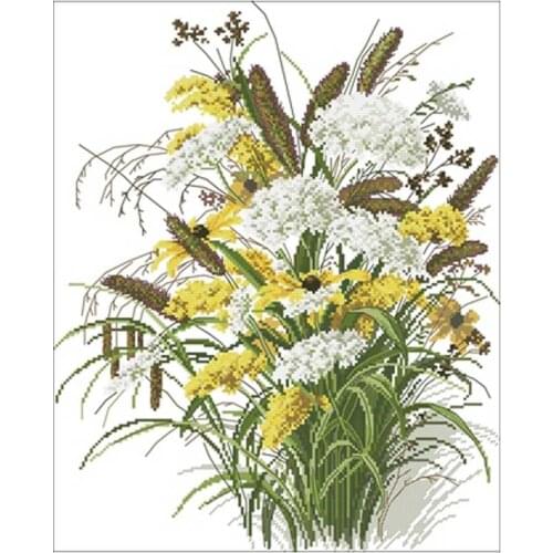 TOP Summer bouquet patterns Counted Cross Stitch 11CT 14CT 18CT DIY Cross Stitch Kits Embroidery Needlework Sets