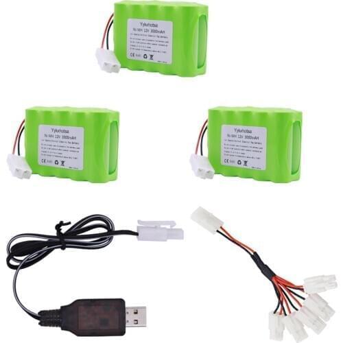 12V Ni-MH AA Battery 3000mAh with Charger For Remote control Toy Lighting Electric toy Battery Group RC car boat guns toys parts