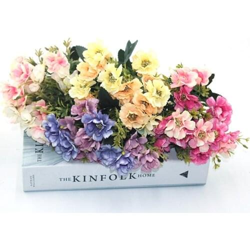 One Bouquet 6 branch 22 heads cute silk daisy artificial decorative flower wedding flower bouquet home room table decoration